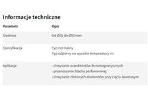 Chwytaki magnetyczne Airbest - tabela